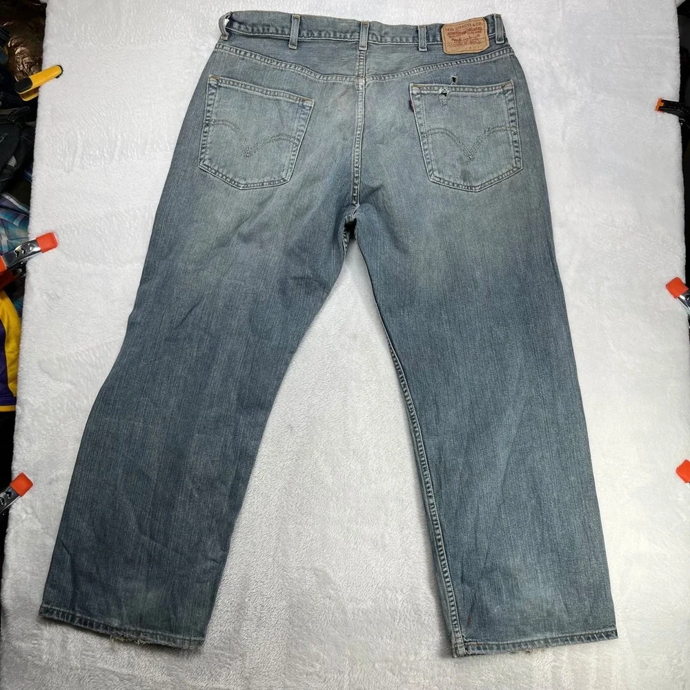 Levi's 559 Loose Straight Jeans Men's Blue Denim Pockets‎ Classic 37X29 - Flaws